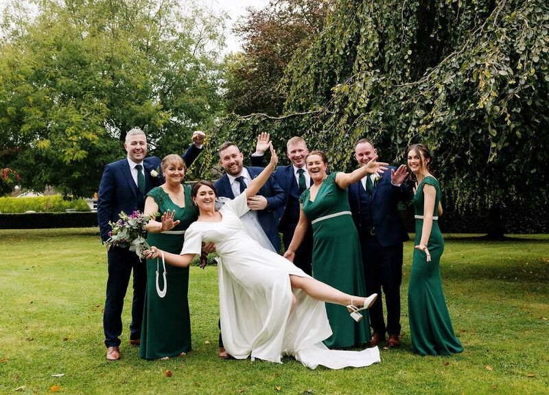 Mairead Coleman and Jamie Monahan with the wedding party. 