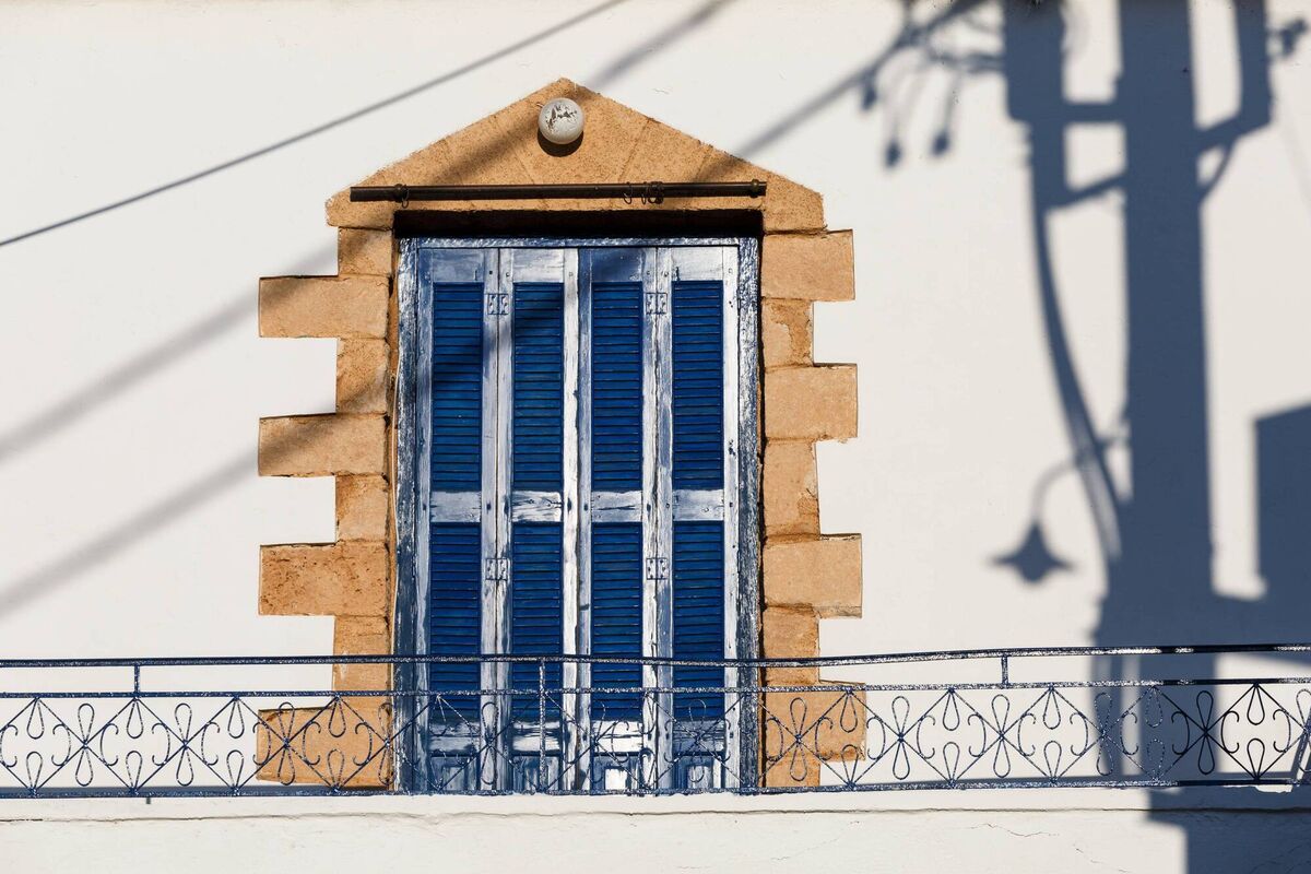 Detail of a traditional house in Megalochori village