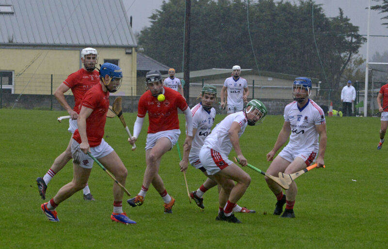 Blarney and Courcey Rovers players fight for the ball. Picture: Denis Boyle  Blarney and Courcey Rovers players fight for the ball. Picture: Denis Boyle