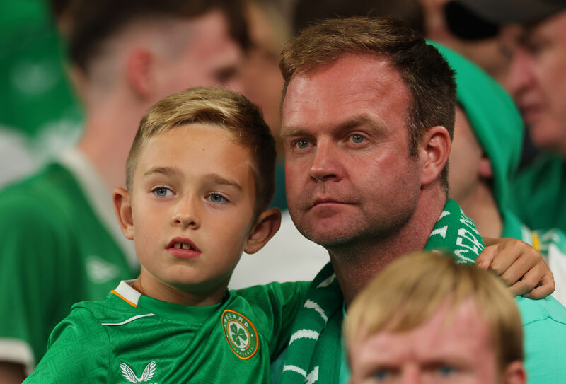 Irish fans looking dejected at half time. Pic: ©INPHO/James Crombie
