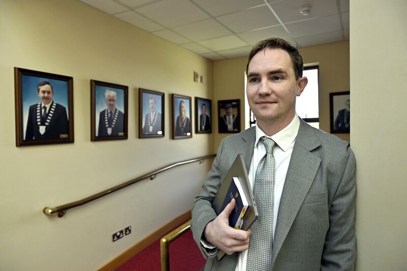 Nick Delehanty waits to address Kerry County Council. Picture: Don MacMonagle