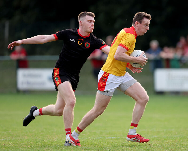 David Buckley of Newcestown chases Mallow's Michael O'Rourke. Newcestown will face Castlehaven, seeking to top their group, while Mallow take on Valley Rovers hoping to secure safety. Picture: Jim Coughlan  David Buckley of Newcestown chases Mallow's Michael O'Rourke. Newcestown will face Castlehaven, seeking to top their group, while Mallow take on Valley Rovers hoping to secure safety. Picture: Jim Coughlan