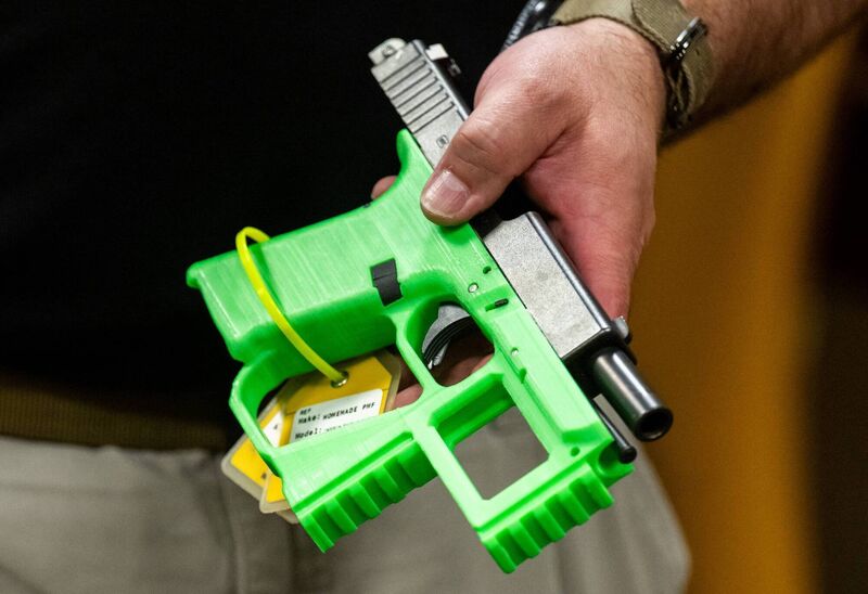 A 3D-printed gun. 'These ghost guns are untraceable firearms. Internationally, you have a sharp increase in use of these ghost guns and the internet is facilitating access to them.'