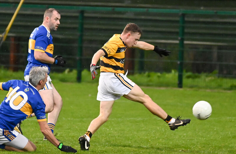 Na Piarsaigh's Sean Paul Cooke breaks through the Cullen defence to score a fine goal during their Premier JFC clash at Glantane. Na Piarsaigh's Sean Paul Cooke breaks through the Cullen defence to score a fine goal during their Premier JFC clash at Glantane.