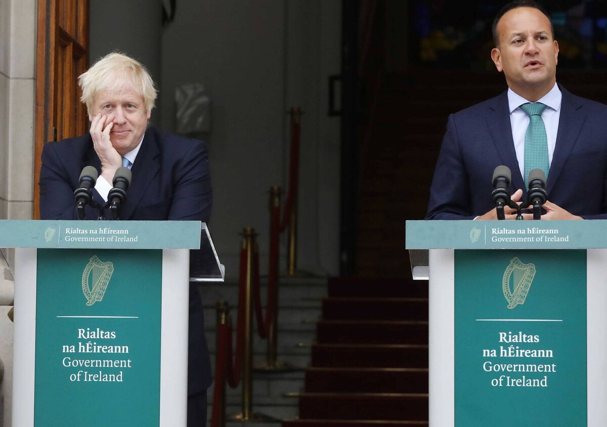 Then taoiseach and Fine Gael leader Leo Varadkar with former British prime minister Boris Johnson at Government Buildings in Dublin. File picture: Leah Farrell/RollingNews.ie