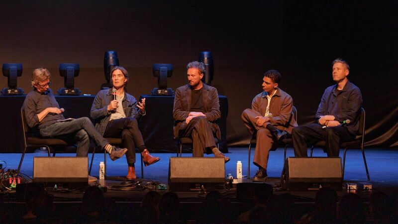At the discussion of the film Steve at Cork Opera House were John Kelly, Cillian Murphy, Tim Mielants, Jay Lycurgo and Max Porter. Picture: Bríd O’Donovan.