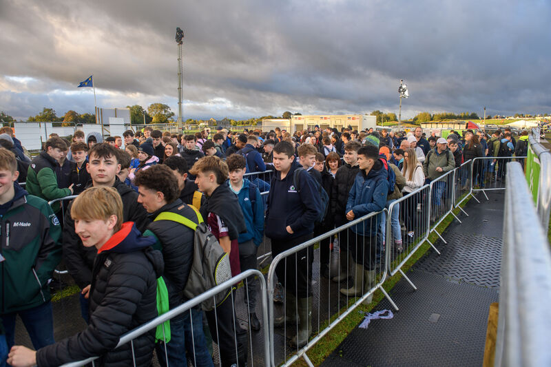  One of the many queues of people waiting to access the Ploughing Championships. Picture Dan Linehan