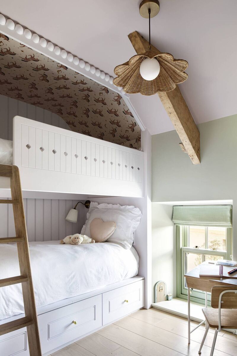 The girls' bedrooms are designed to grow with their occupants. The girls' bedrooms are designed to grow with their occupants.