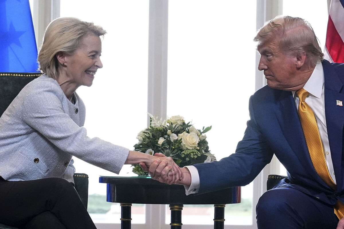 President Donald Trump and European Commission president Ursula von der Leyen. Just this week, Mr Trump was disdainful of Europe's reliance on Russian imports. Picture: Jacquelyn Martin/AP