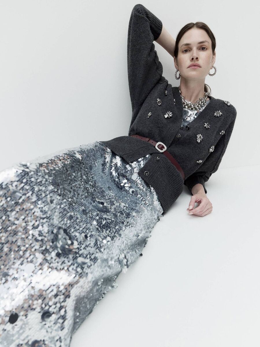 M&S Collection: Cardigan €65, Top €54, Skirt €78