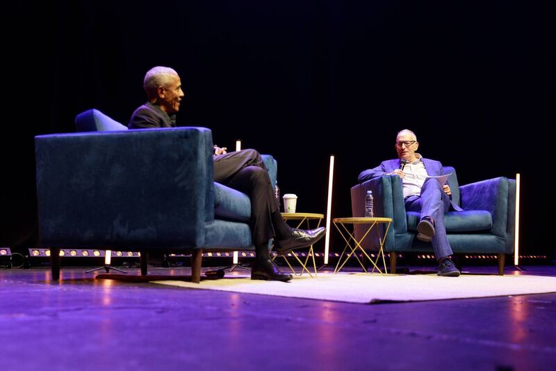 An Evening With President Barack Obama In Conversation with Fintan O'Toole at the 3Arena. Picture: Ray Keogh