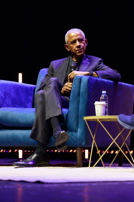 An Evening With President Barack Obama In Conversation with Fintan O'Toole at the 3Arena. Picture: Ray Keogh