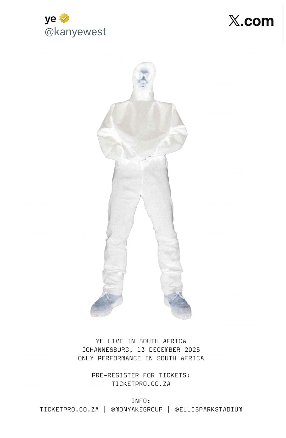 Kanye West post