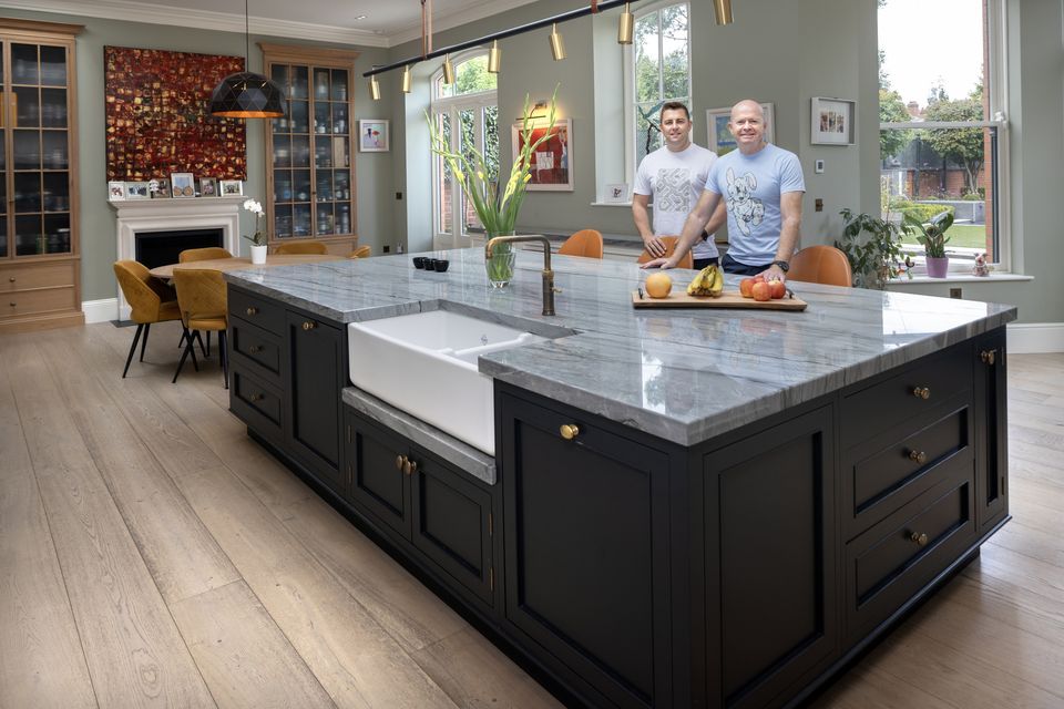 Bryan McCormack and Ciaran Mulligan in the light-filled kitchen of their home in Dublin 6. Photo: Tony Gavin