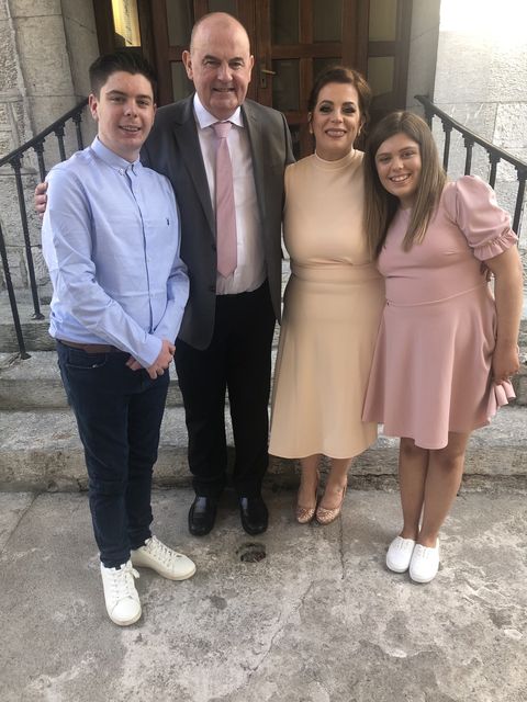 Gareth O'Callaghan (second left) and his wife Paula O'Callaghan (second right) on their wedding day. Photo: Paula O'Callaghan/X