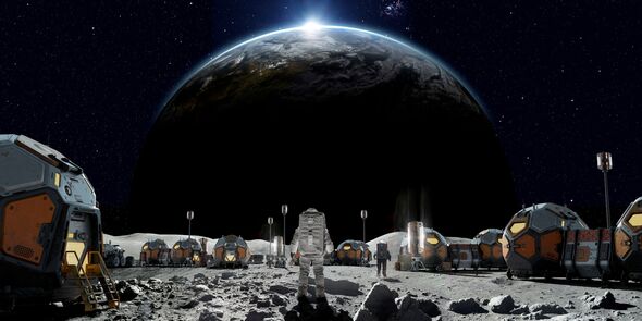 Astronauts Living On Lunar Base On Moon