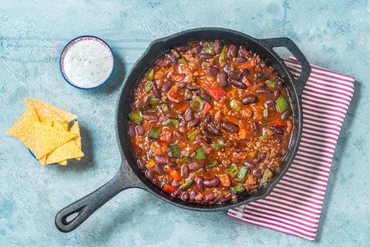 You'll get a healthy dose of kidney beans in this version of chili.