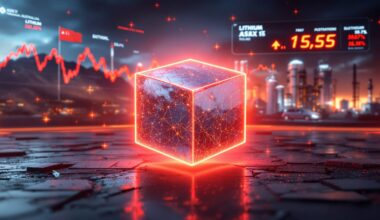 Glowing cube depicting lithium stocks decline.