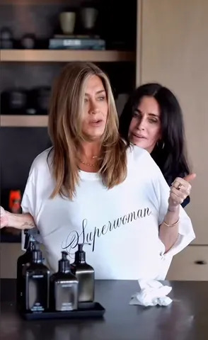@courteneycoxofficial/Instagram Jennifer Aniston and Courteney Cox in an Instagram video posted on September 15, 2025.