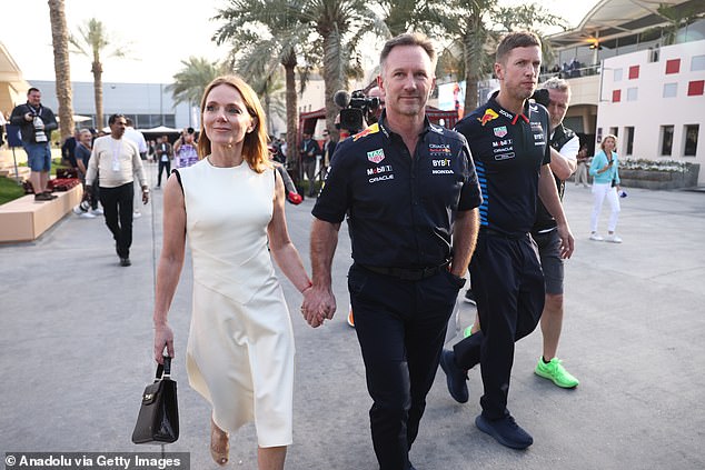 The woman who accused Christian Horner (right, pictured with wife Geri Halliwell) of inappropriate and coercive behaviour of a sexual nature is reportedly back working in Formula One