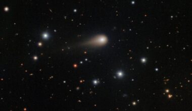 Comet 3I/ATLAS seen with glowing tail by telescope