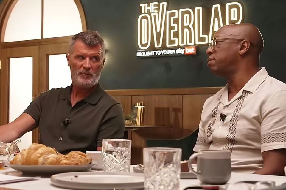 Roy Keane and Ian Wright on an episode of 'The Overlap' podcast