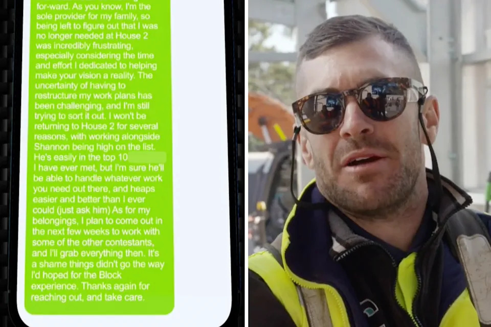 The Block builder Ben's text / Ben.