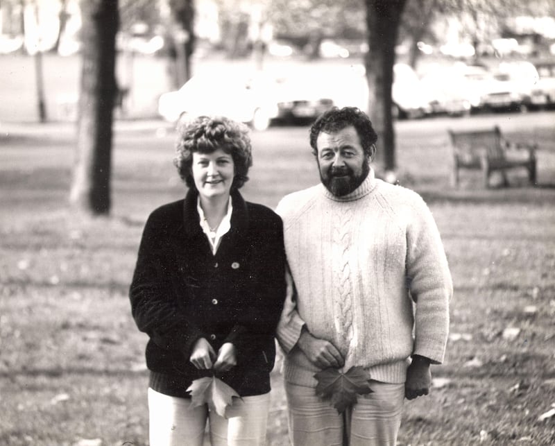 Brenda Fricker with Barry Davis, when they were married, in Hyde Park in London