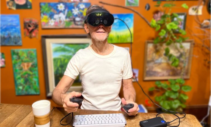 Alan Truly enjoying using a Meta Quest Pro