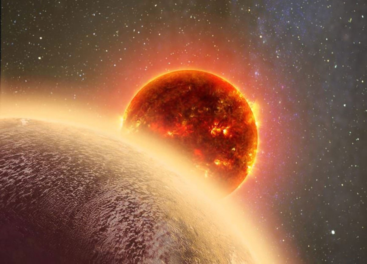 Artist’s Impression of Exoplanet GJ 1132 B and Its Host M Dwarf Star