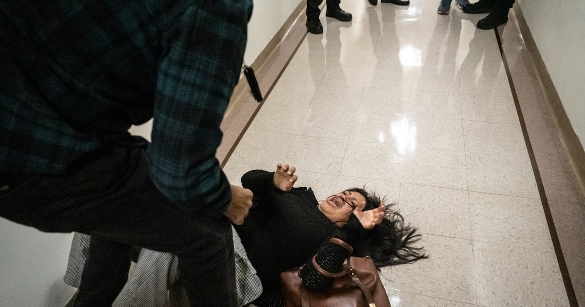 Ice officer ‘relieved of his duties’ after video shows him pushing woman to floor – The Irish Times