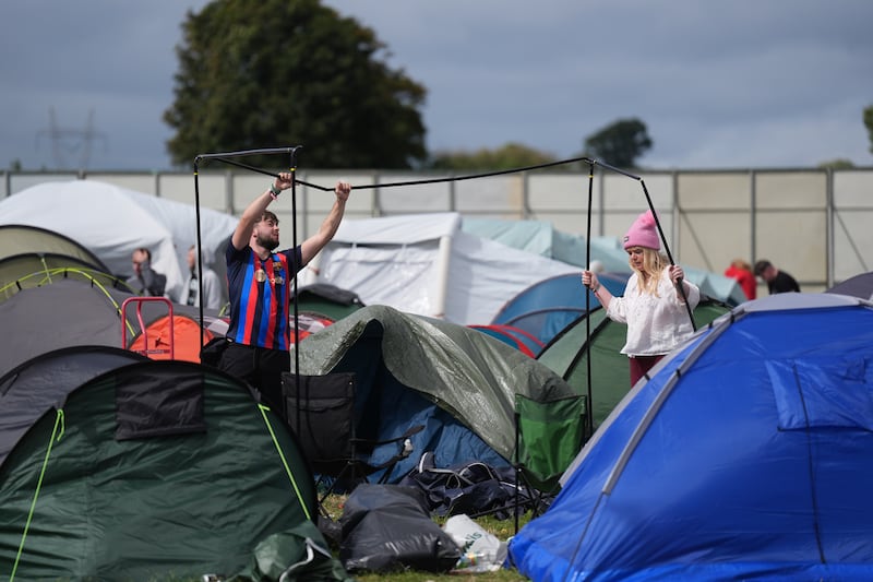 There were more than a few tent mishaps over the weekend. Photograph: Niall Carson/PA Wire