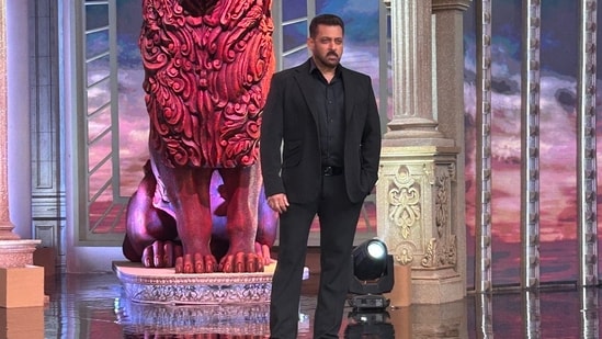 Salman Khan is seen hosting Bigg Boss 19.
