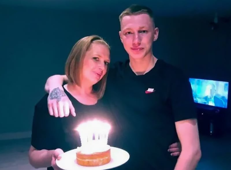 Stephen Watson, who died in Cloverhill Prison, with his mother Laura shortly before his death. Photograph: Colin Keegan/Collins, Dublin