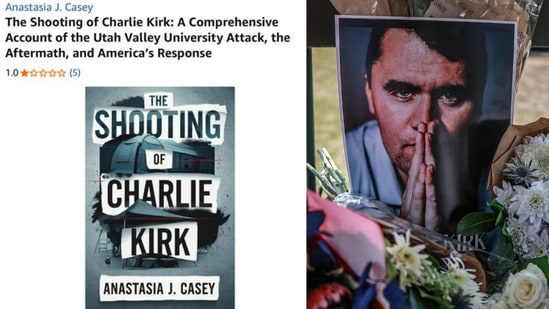 A book titled 'The Shooting of Charlie Kirk' has raised questions.(X and AFP)