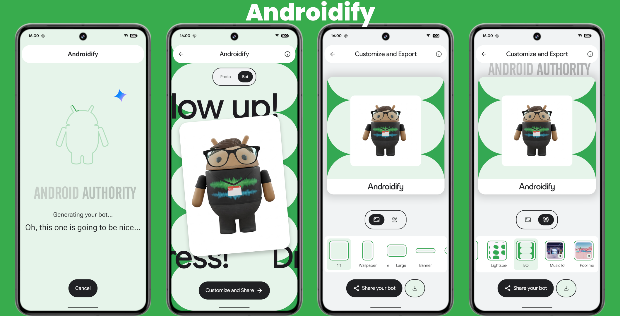Editing an Android Bot in the Androidify app