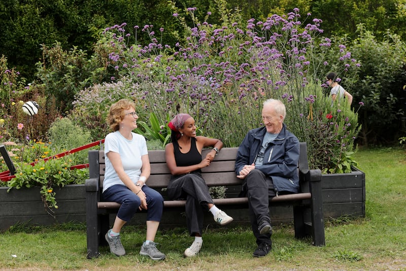 Members of the Skerries Eco Team in the community garden at Skerries Wind Mills.  Photograph: Alan Betson