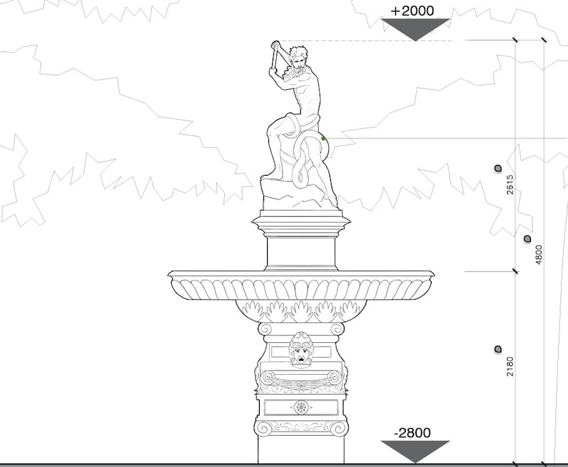 A drawing of the sculpture proposed for Stepaside House from a planning document filed with Dún Laoghaire-Rathdown County Council