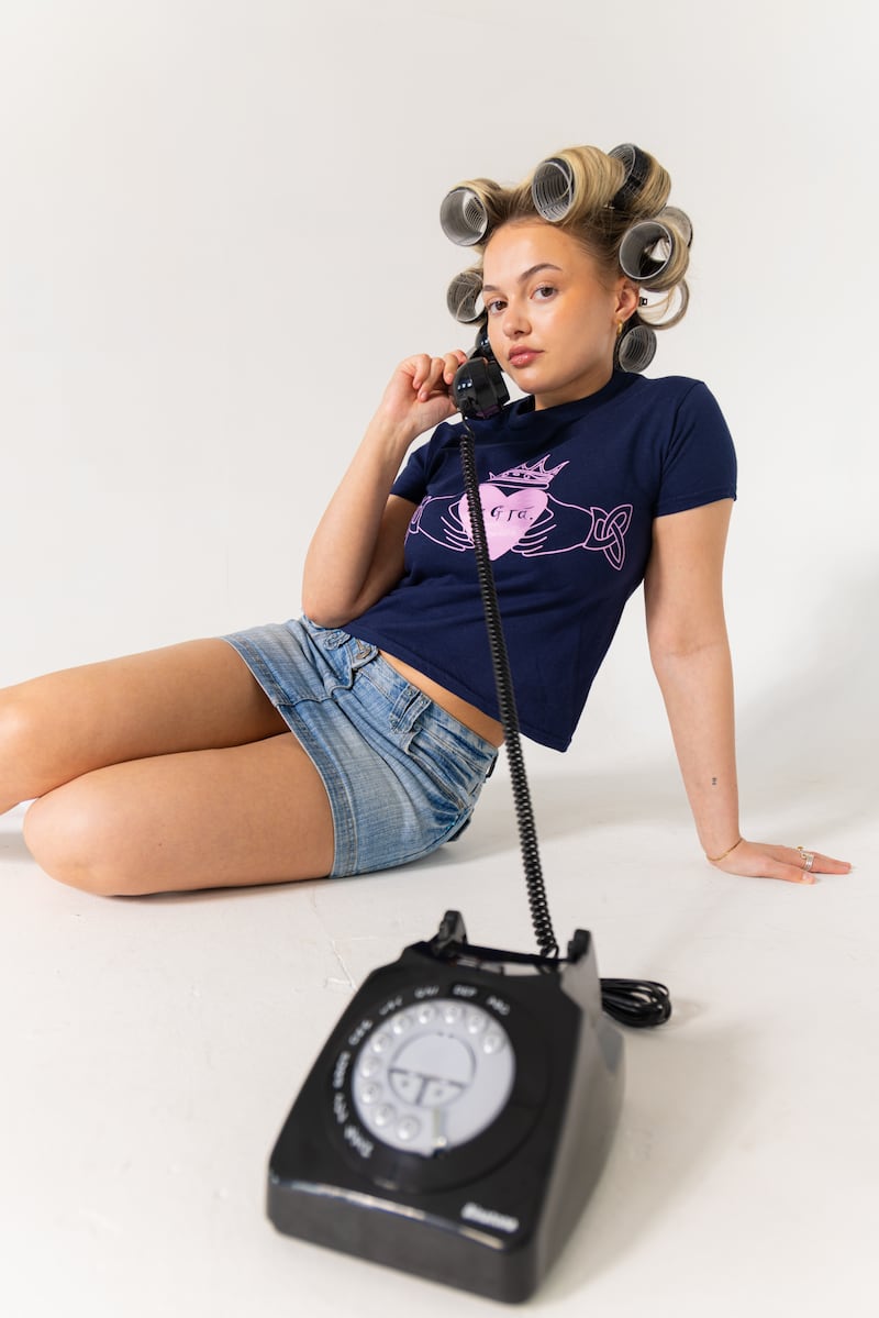 Sophie McKeon wearing a Ditsy Bits T-shirt. Photograph: Zoe Ardiff