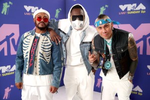 NEW YORK, NEW YORK - AUGUST 30: (L-R) apl.de.ap, will.i.am, and Taboo attend the 2020 MTV Video Music Awards, broadcast on Sunday, August 30, 2020 in New York City. (Photo by Rich Fury/MTV VMAs 2020/Getty Images for MTV)