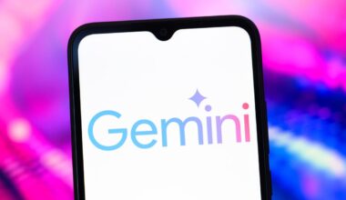 The Google Gemini AI logo is seen displayed on a smartphone screen.