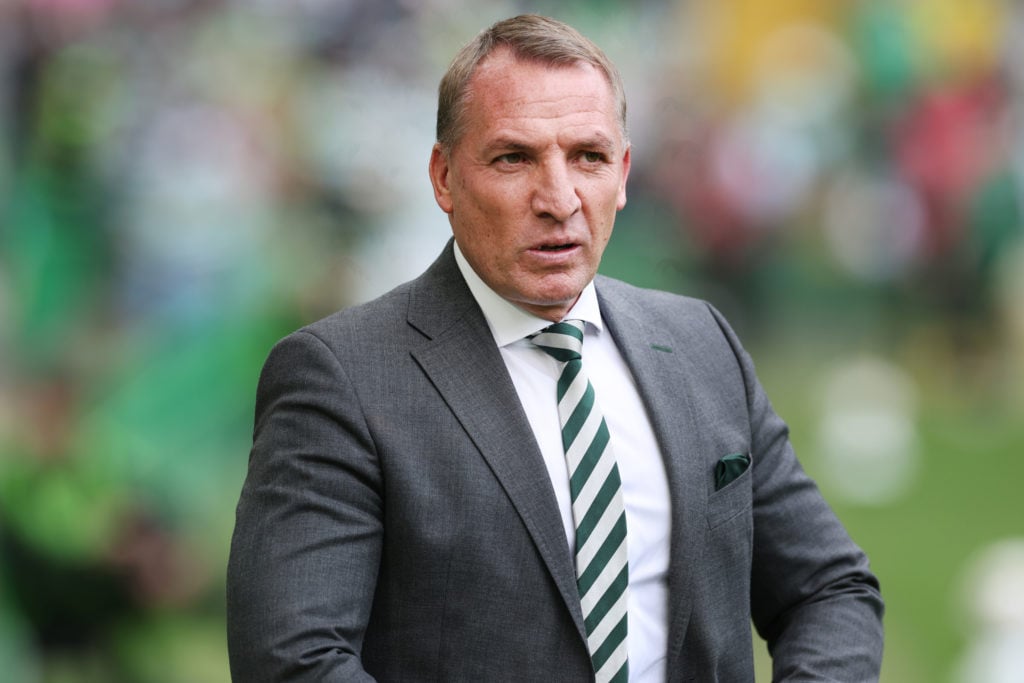 Brendan Rodgers in a Premiership match against Livingston