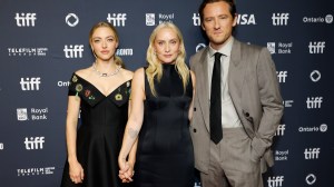 Amanda Seyfried, Mona Fastvold, and Lewis Pullman attend the premiere of 'The Testament of Ann Lee' during the 2025 Toronto International Film Festival