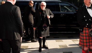Brian Cox Suffers Kilt Wardrobe Malfunction at Toronto Premiere
