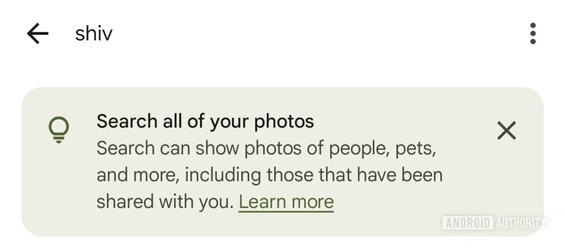 Google Photos Search results including photos shared with you
