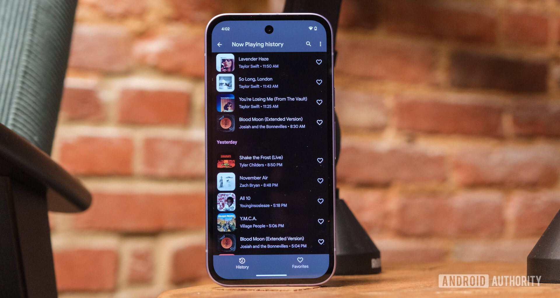 Google Pixel 9a now playing history