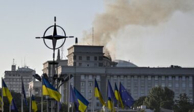 Largest Russian aerial attack of war sparks fire at Ukraine’s government building in Kyiv – The Irish Times