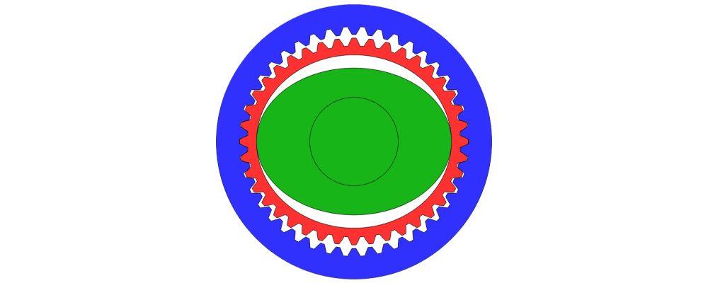 An animated .gif of a harmonic drive rotating.