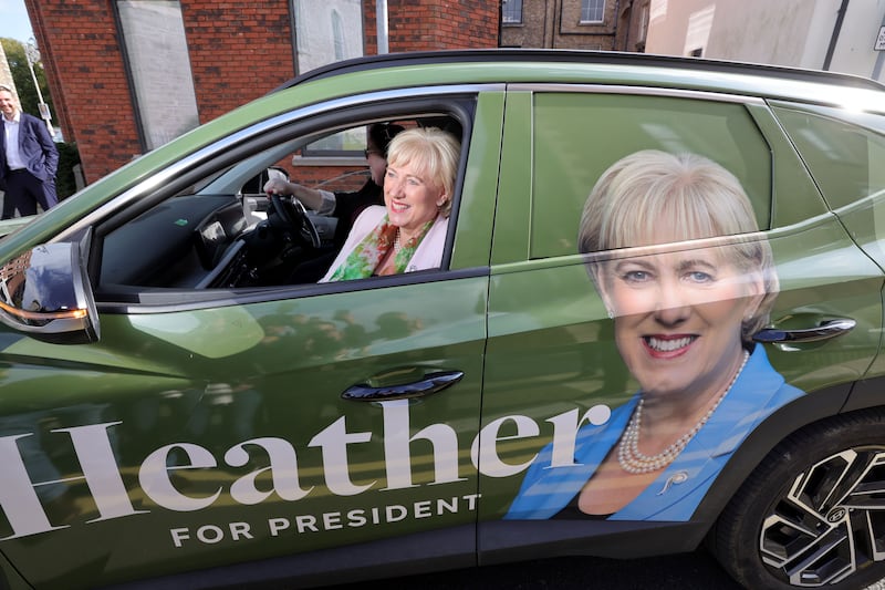 Heather Humphreys was canvassing in Dublin on Wednesday. Photograph: Alan Betson/The Irish Times

