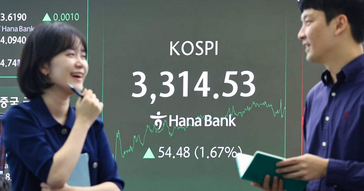 KOSPI closes at record 3,314.53 - 조선일보